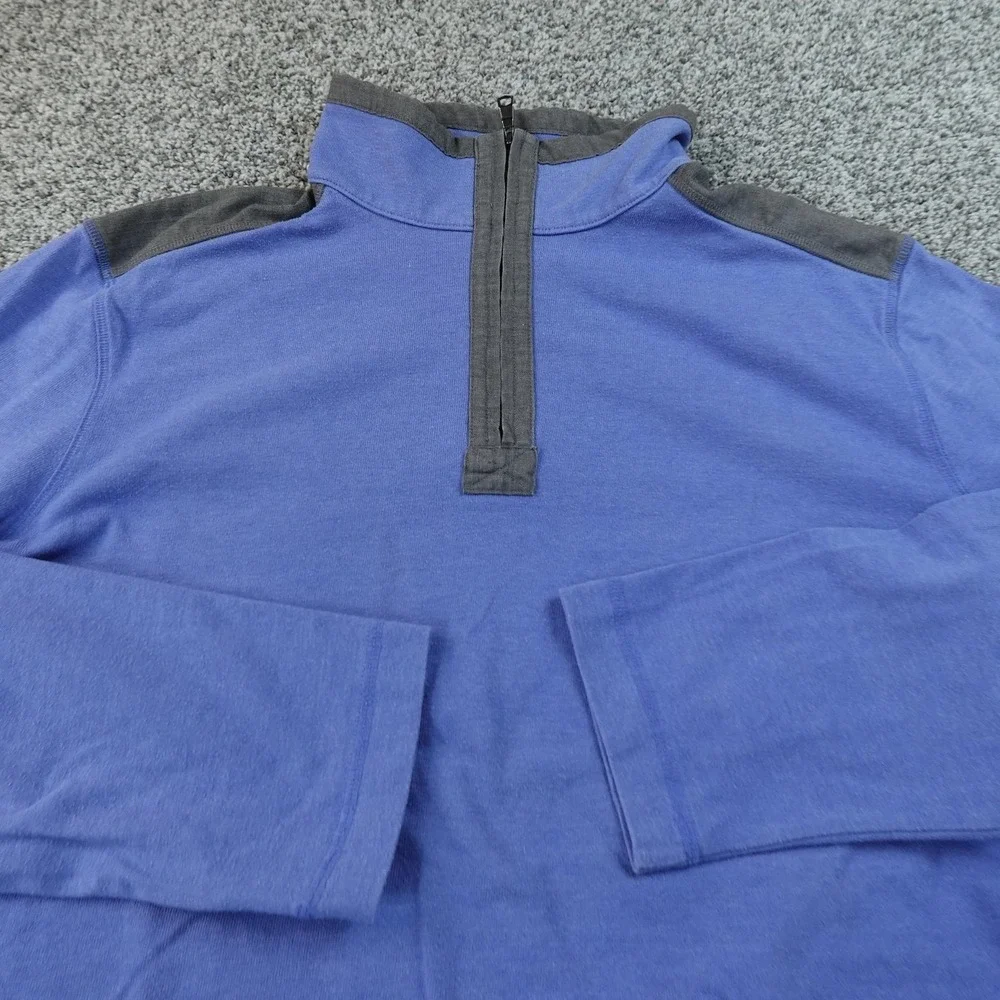 Banana Republic‎ Sweatshirt Mens XL Blue 1/4 Zip Mock Neck Pullover Knit Sweater